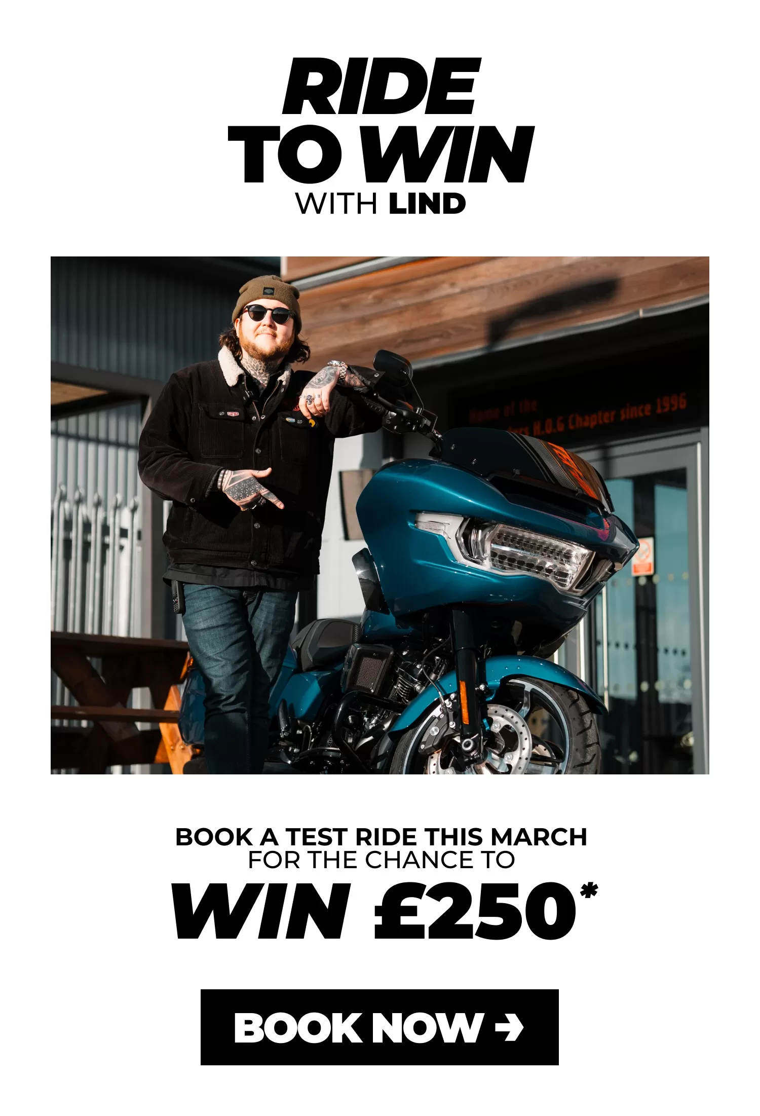 Motorcycle test ride to win £250