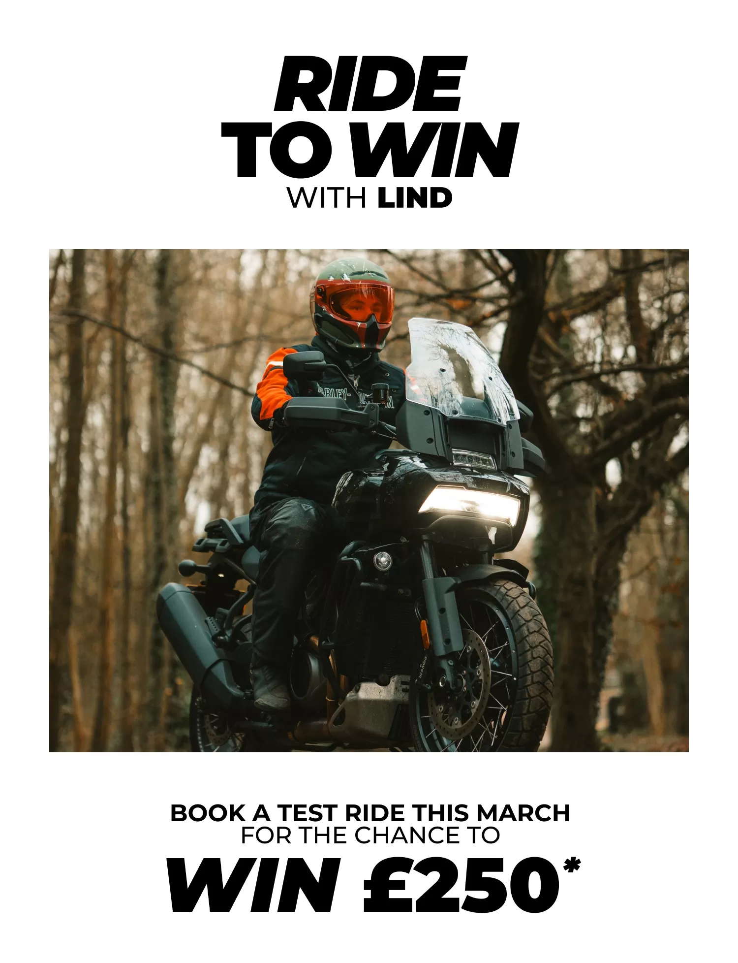 Motorcycle test ride to win £250