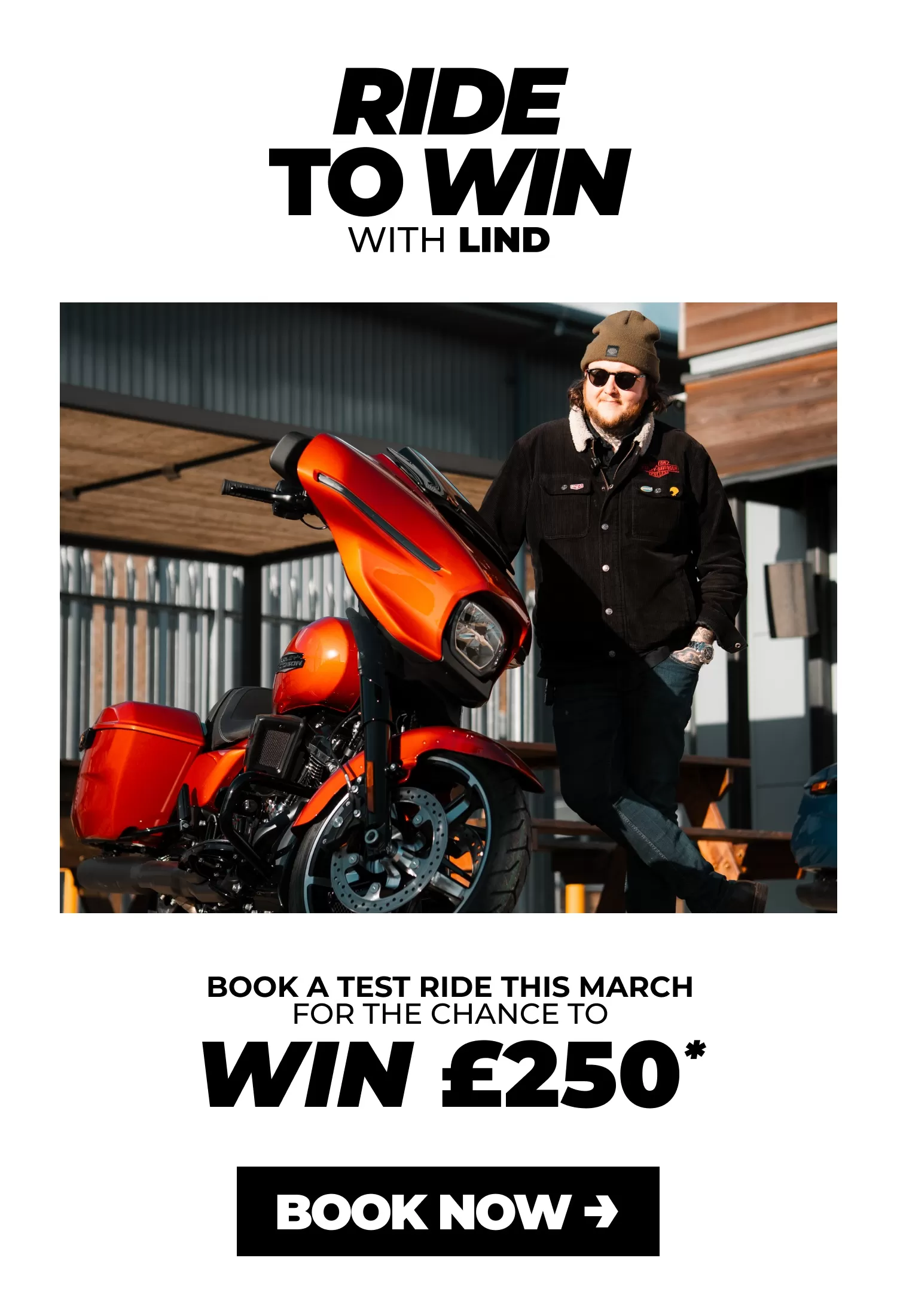 Motorcycle test ride to win £250