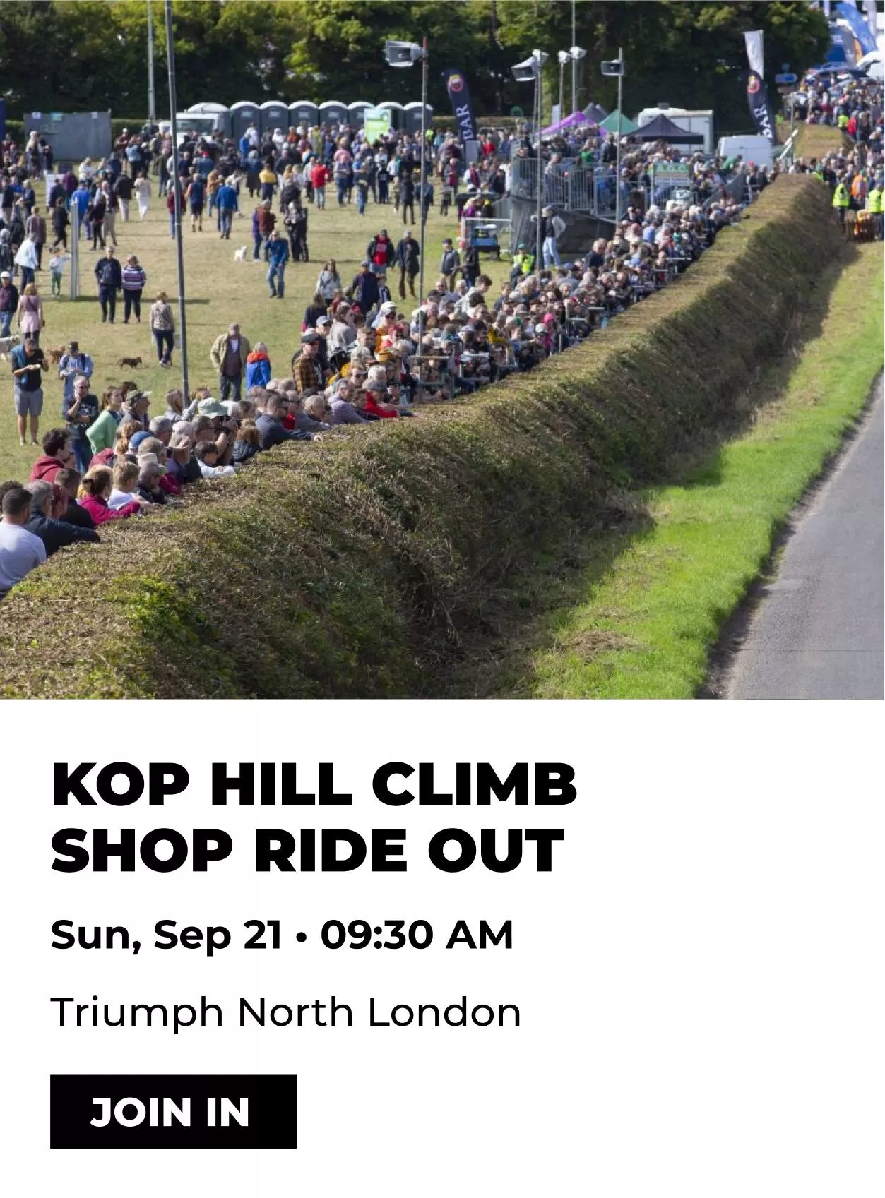 21 September 2025 - Triumph North London Kop Hill Climb Shop Ride Out