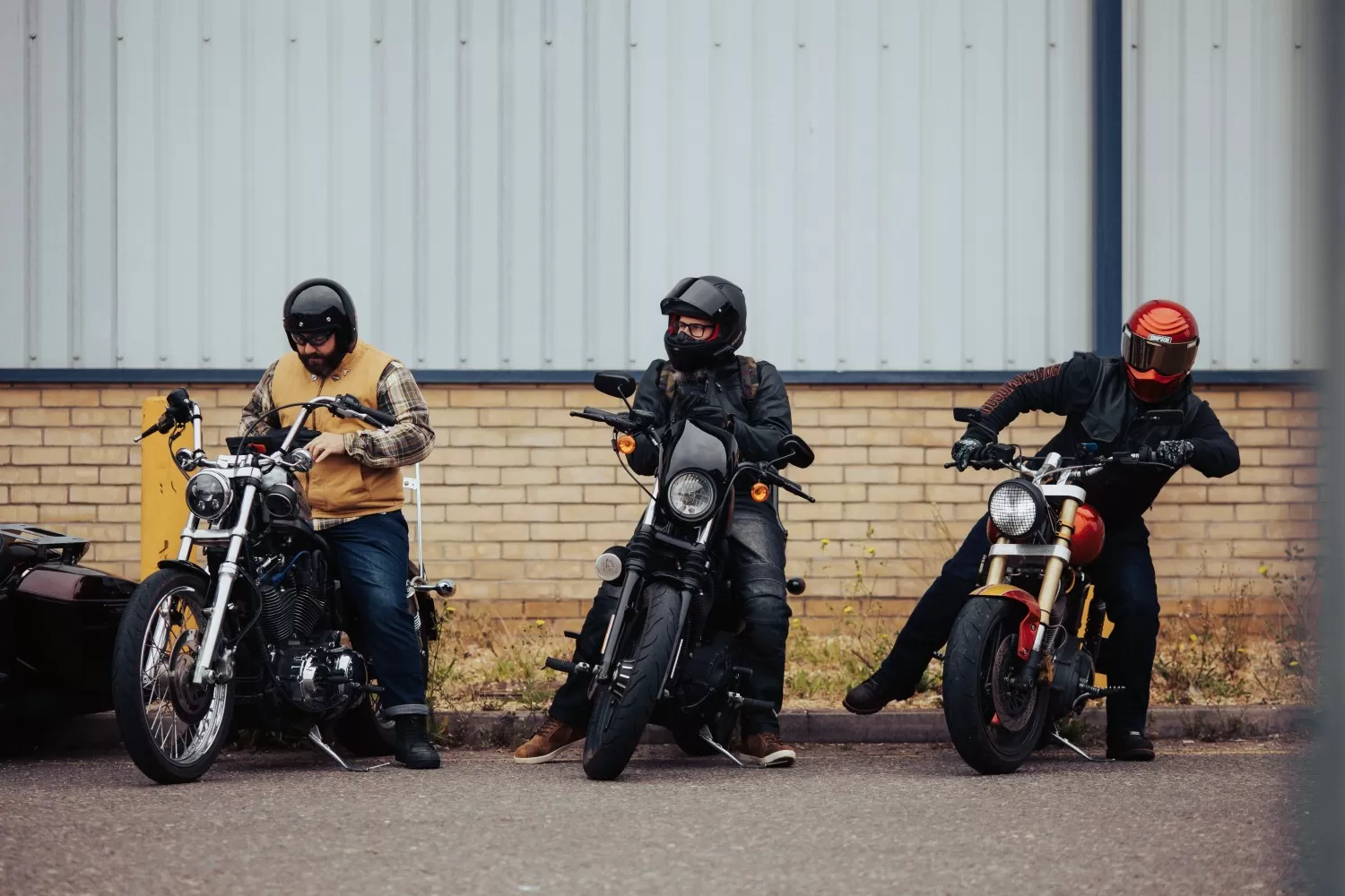 Three Harley-Davidson Riders pulling up to the 2025 Newmarket Harley-Davidson Hullabaloo