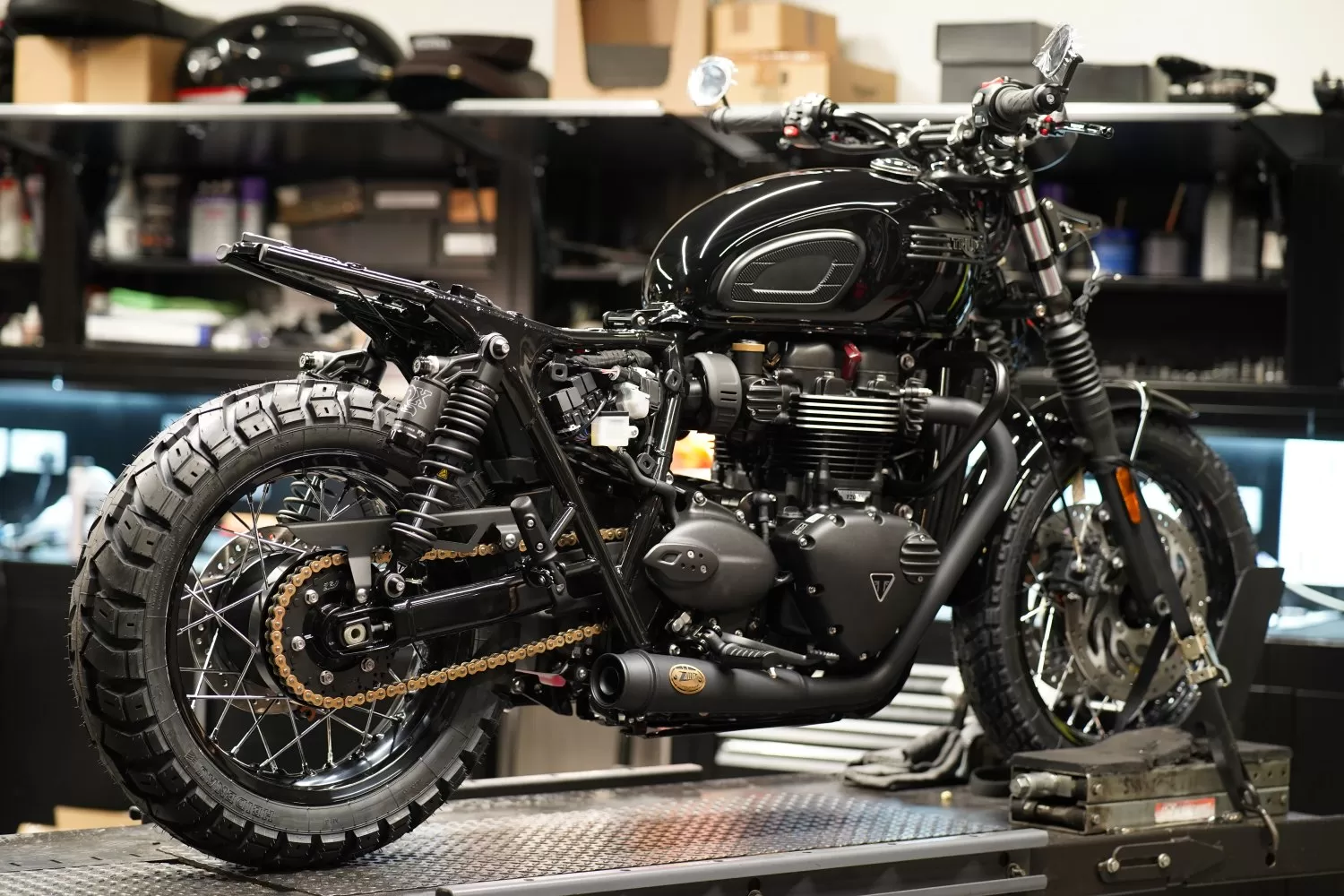 The Dakota T120 Custom by Stockwell Design in the Triumph London Workshop