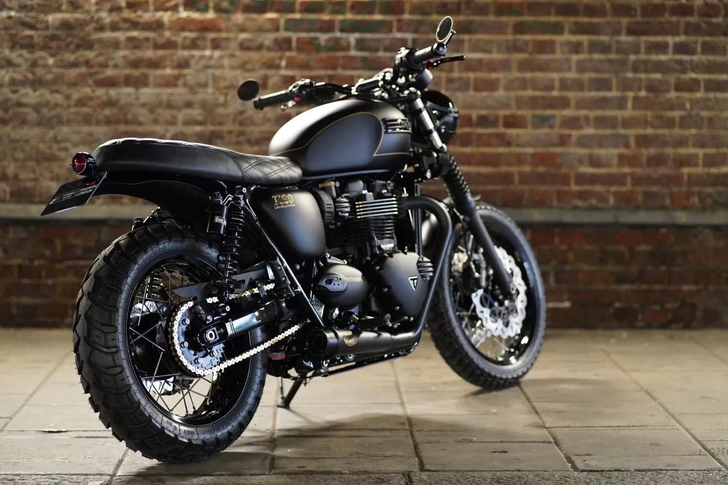 Custom Triumph Bonneville T120 Libertad Y Felicidad in London by Stockwell Design