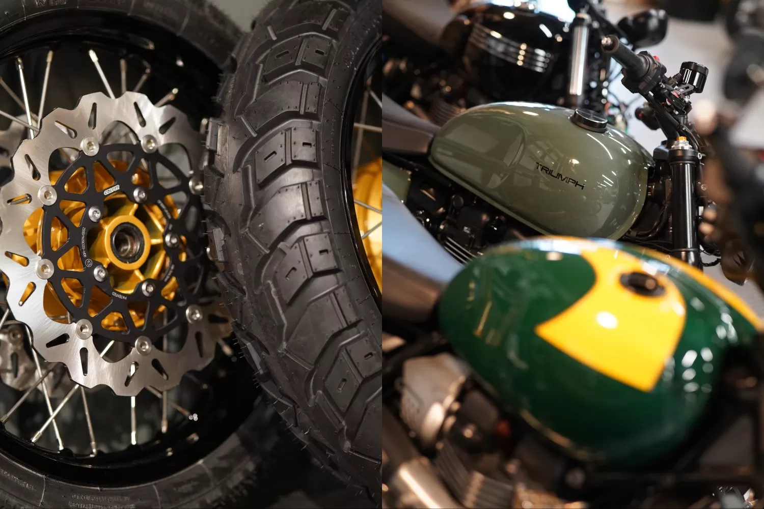 Teaser image of new Triumph Custom build from LIND x Stockwell Design