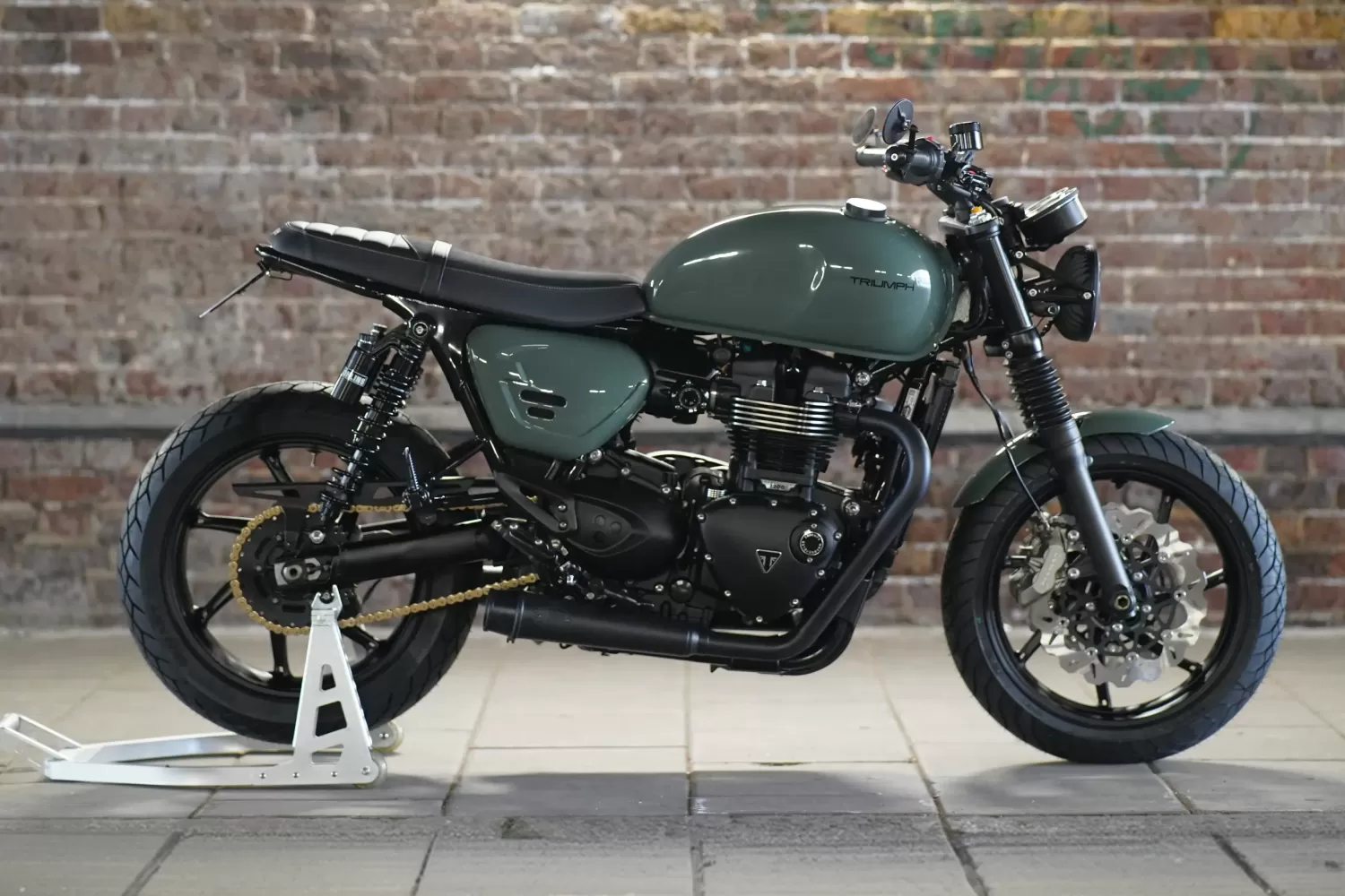 Custom Triumph Highland Speed Twin by LIND x Stockwell Design at Triumph London
