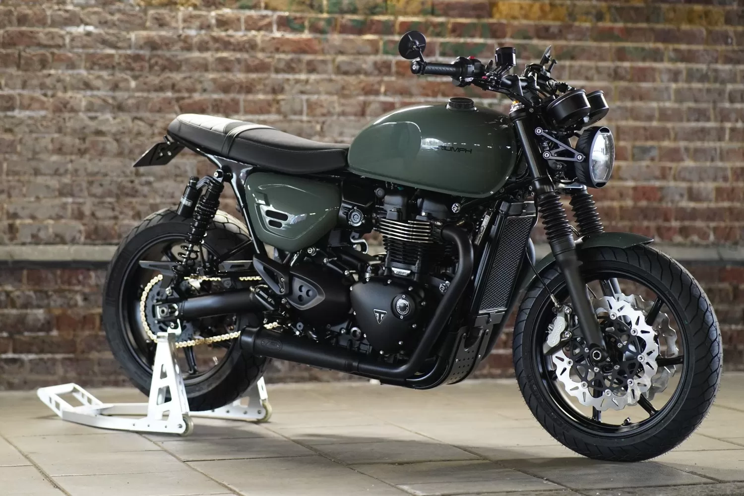 Custom Triumph Highland Speed Twin by LIND x Stockwell Design at Triumph London