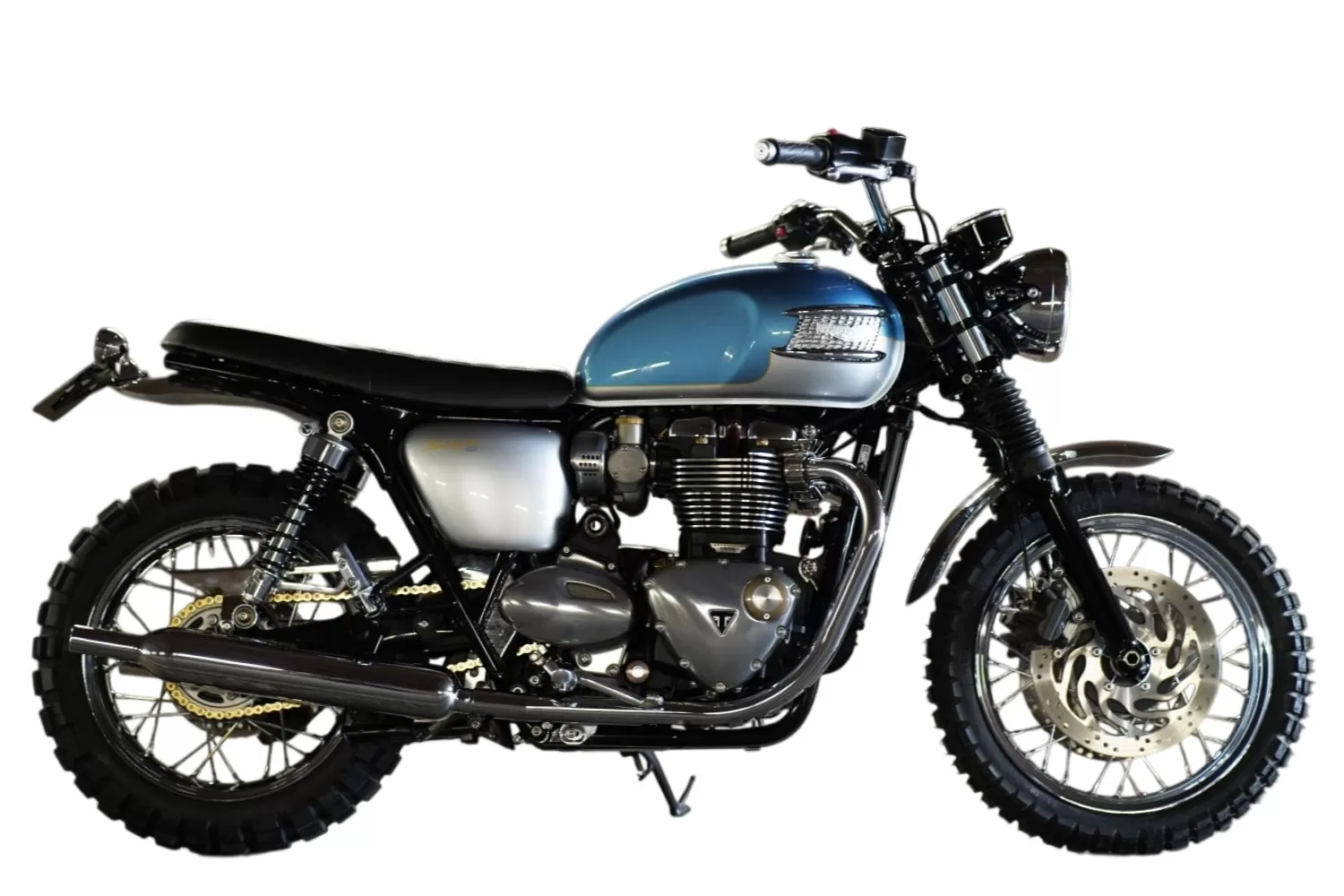 Custom Triumph Whiskey Blue T120 Stockwell Design London