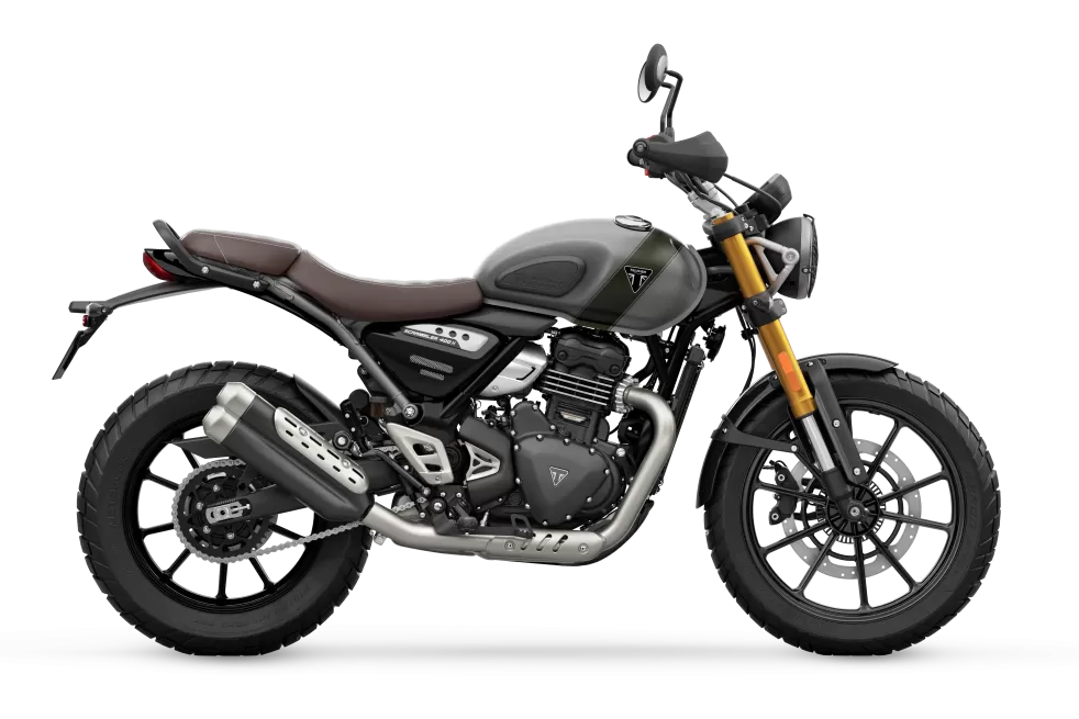 MY27 Triumph Scrambler 400 X in Matt Pewter Grey